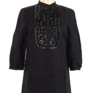 Michael Kors Black Embellished Shirt Dress Sz. M